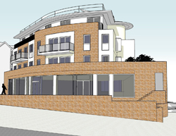 New build three/four storey mixed use building
